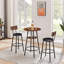 Ensemble de tabourets de bar ronds avec tablette, tabouret rembourré avec dossier, brun rustique, l 23,62 po x P 23,62 po x H 35,43 po