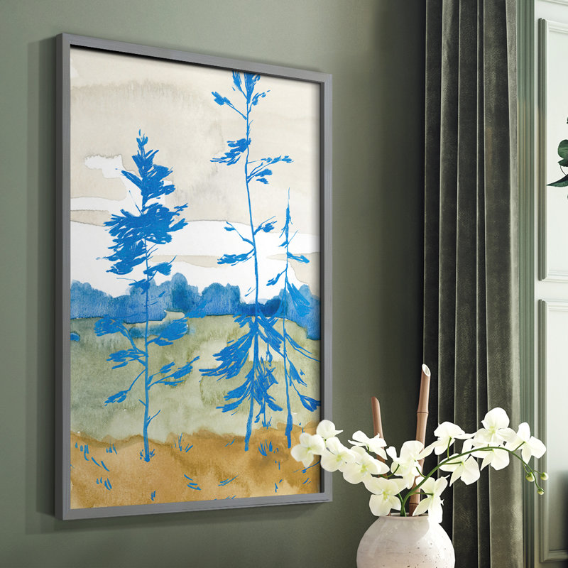 «Cerulean Spruce II», reproduction encadrée - bois massif, Gris, H 10 po x l 8 po