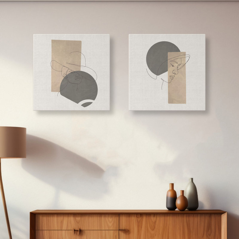 Superbes peintures décoratives sur toile (2 pièces) de 19,7 po x 19,7 po chacune | 100% toile avec cadres 100% bois | Parfait pour le décor du salon et de la chambre à coucher, ajoute élégance et style à tout espace