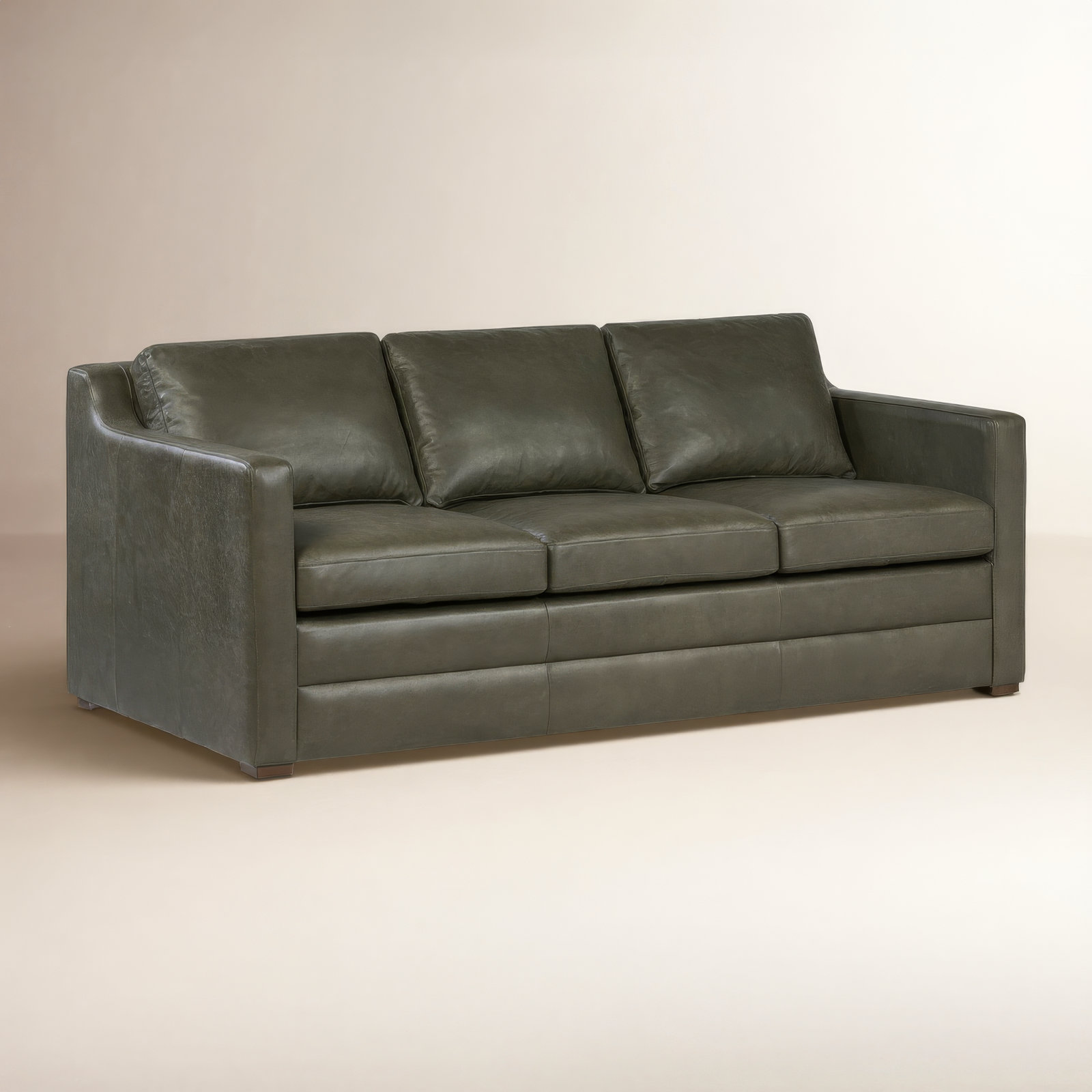 Sorrento 78" Genuine Leather Sofa Bed, Green