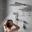 Système de douche de pluie mural 10 pouces avec pomme de douche à main et tablette de rangement-122549294