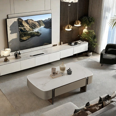 Italian microcrystalline stone coffee table
