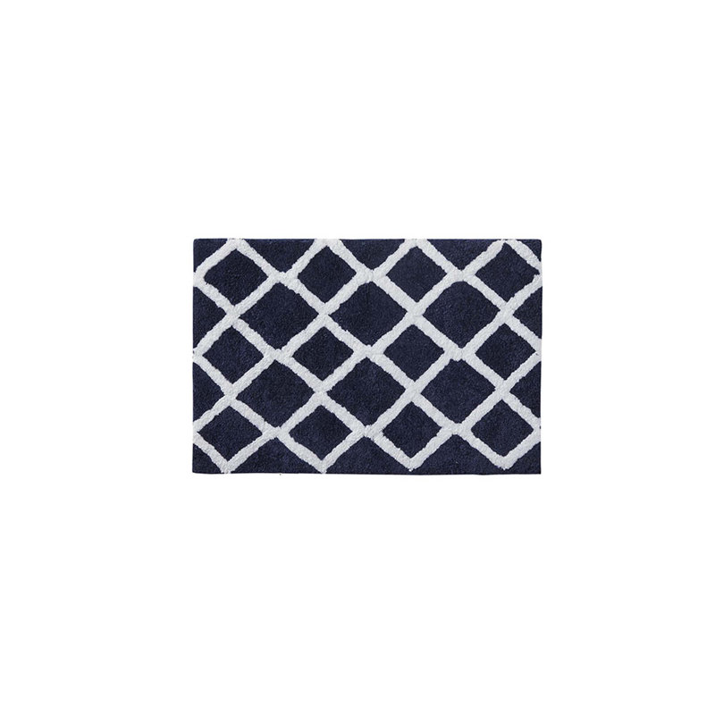 Tomohiko Microfiber Bath Rug, Navy, 24"W x 60"L