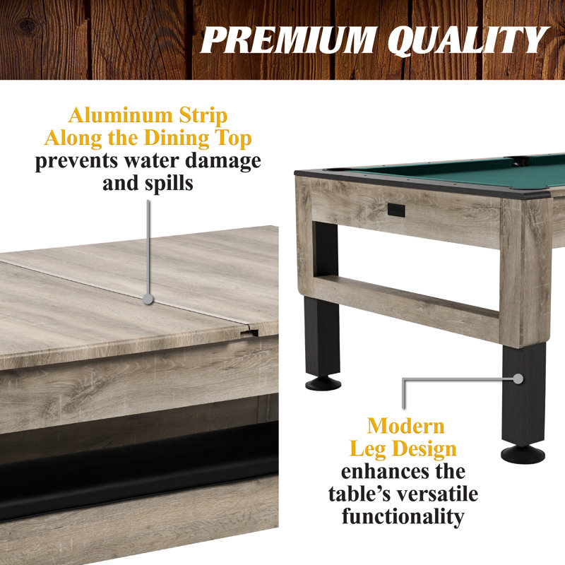 Barrington Billiards Westmont 3-in-1 Combination Table includes 7’ Billiard Table, Table Tennis and Dining Top with Game Accessories & Rolling Storage Caddy
