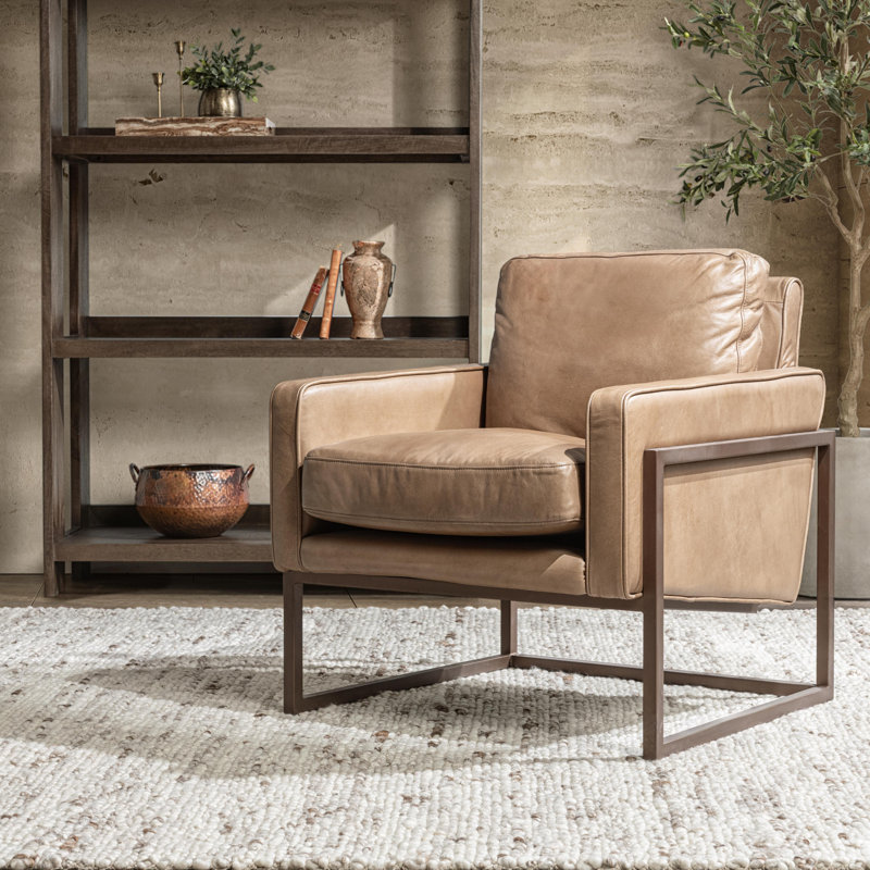 Armchair, Iron, Tan