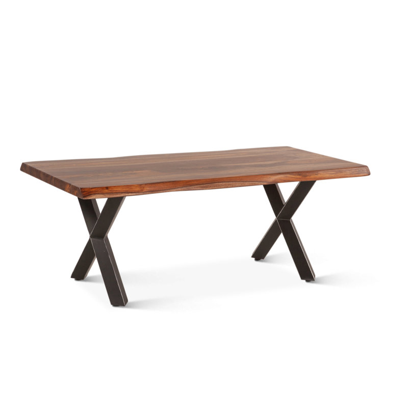 Eilfried 46" Coffee Table In Sheesham And Matte Black Iron