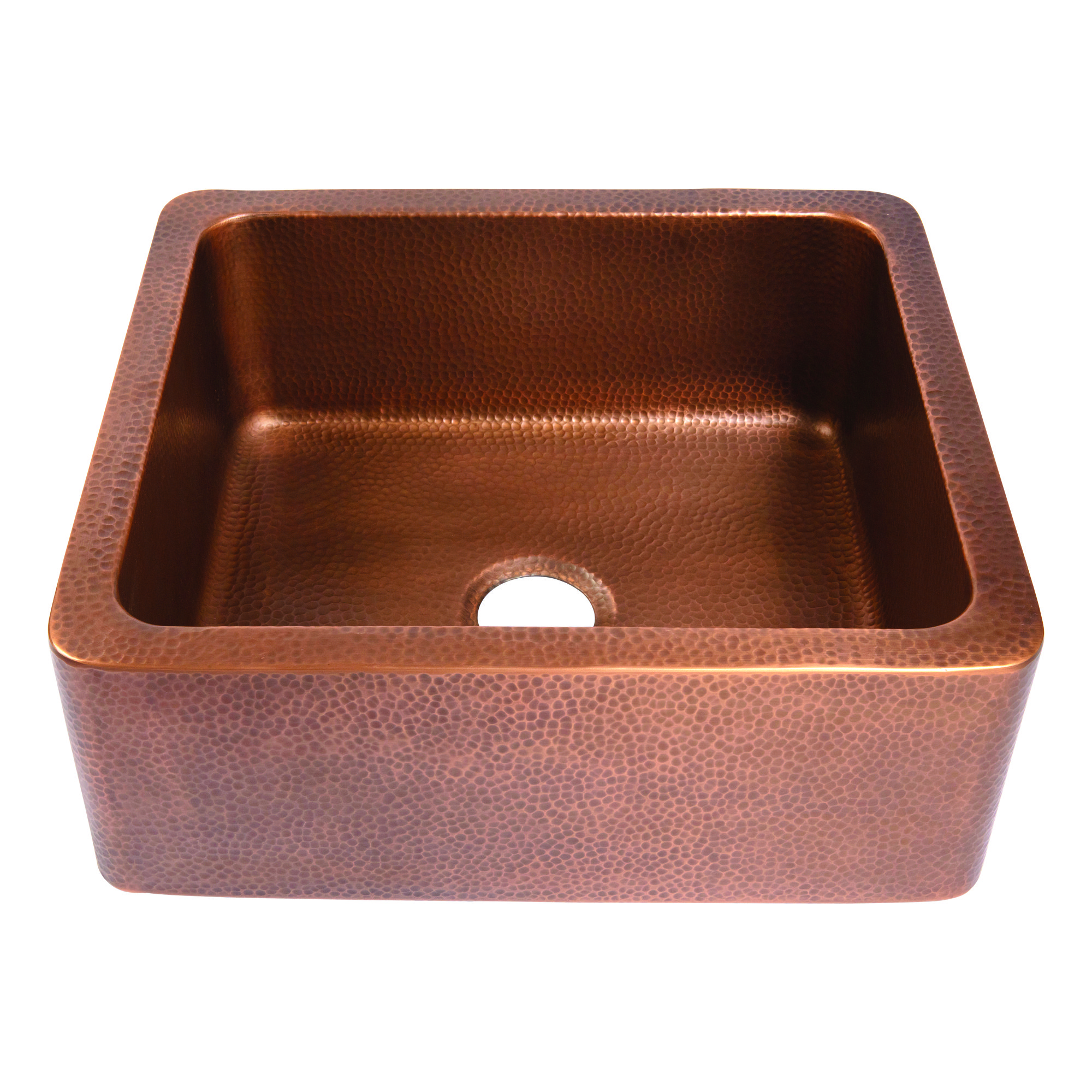 D Shape Hammered Front Apron Copper Kitchen Sink - Stock Clearance