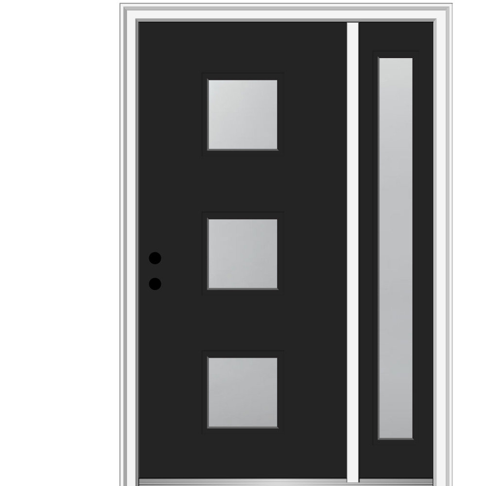 Spotlight Glass 81.75'' Flush Steel Front Entry Doors MMI DOOR Door 