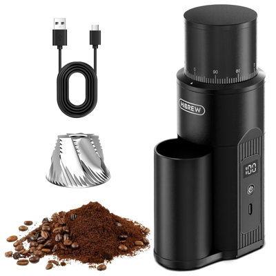 Moulin à café portatif Hibrew G5mini, meule conique en acier inoxydable de 38 mm, réglage en continu en 100 étapes, batterie rechargeable de type C de 5200 mAh pour espresso et verseur