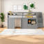Lits de rangement, lit double en bois aggloméré, chambre à coucher moderne pour enfants à DEL