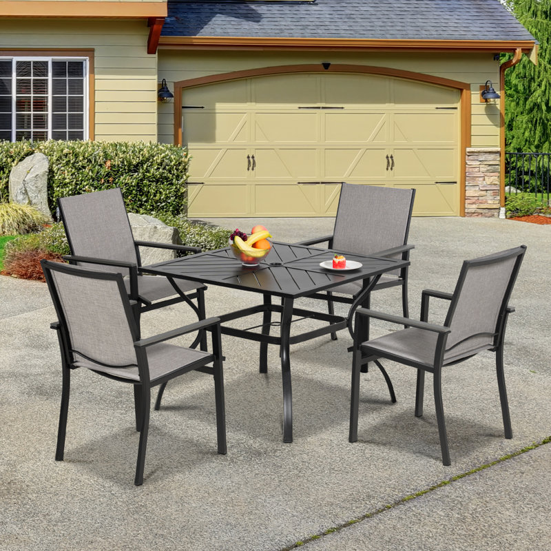 Fideoja 4 - Person Patio Dining Set with Square Table
