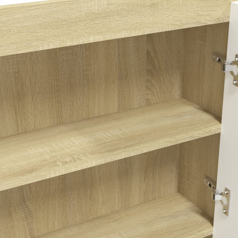 17 Stories Bathroom Mirror Cabinet 80X15x60 Cm MDF, White/Oak
