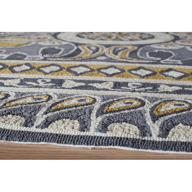 Tapis doré crocheté à la main Wragby, Rectangle 2 pi x 3 pi