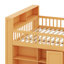 Lit mezzanine avec tablettes et armoire de rangement, structure de lit mezzanine basse en bois avec tête et échelle DEL-1740758262-1740758259