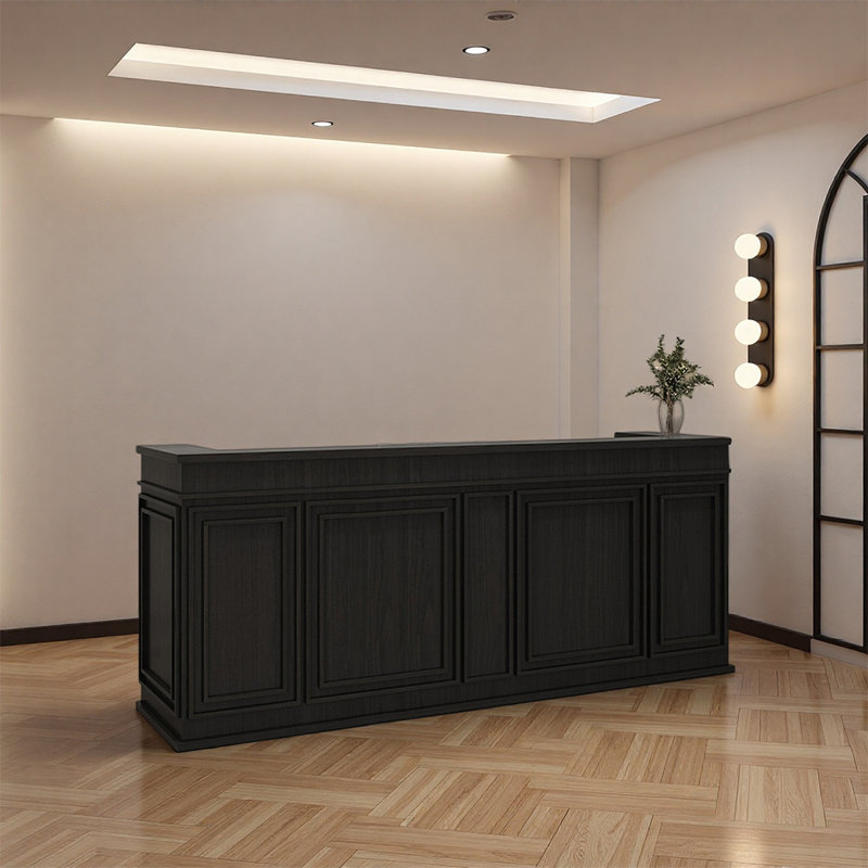 Bureau d'accueil minimaliste et moderne - utilisation polyvalente pratique pour les salons de café et les bureaux, Black
