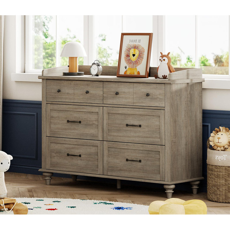 Commode 6 tiroirs Scarlett Kids, Gris