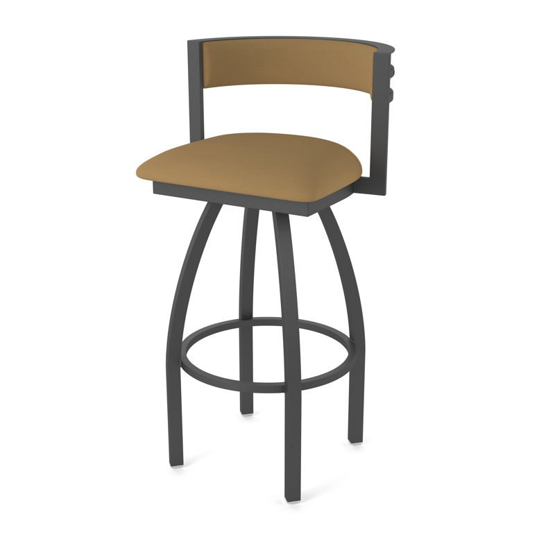 Tabouret Artémis, Tabouret de bar (siège d'une hauteur de 30 po), Étain, Vinyle - selle Canter