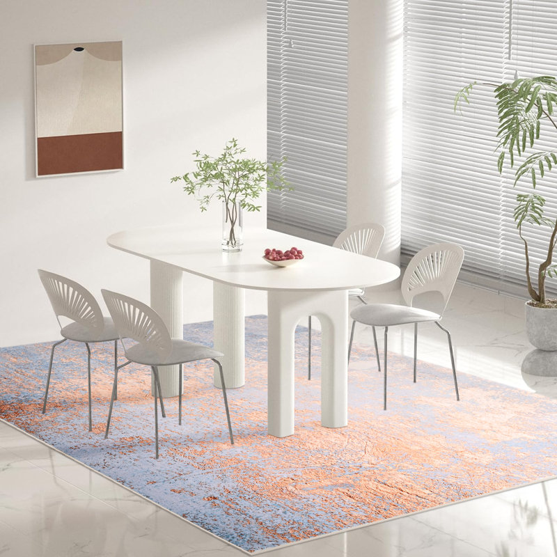 Tapis moderne antidérapant et lavable Fillender, Rectangle 8 pi x 10 pi