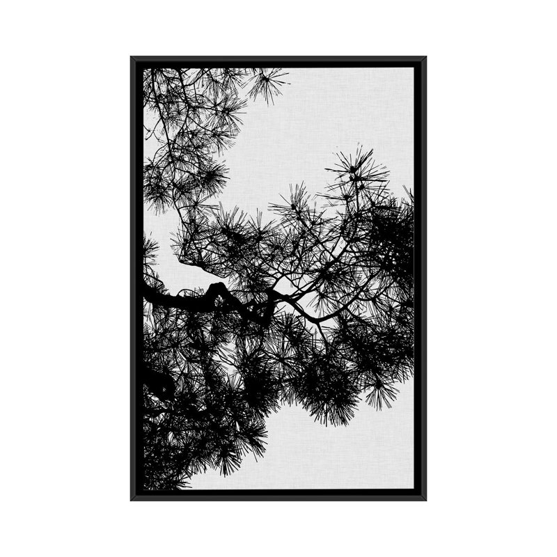 « pin tree », impression sur toile, H 26 po x l 18 po x P 1,5 po, Toile avec cadre noir, Pas de tapis