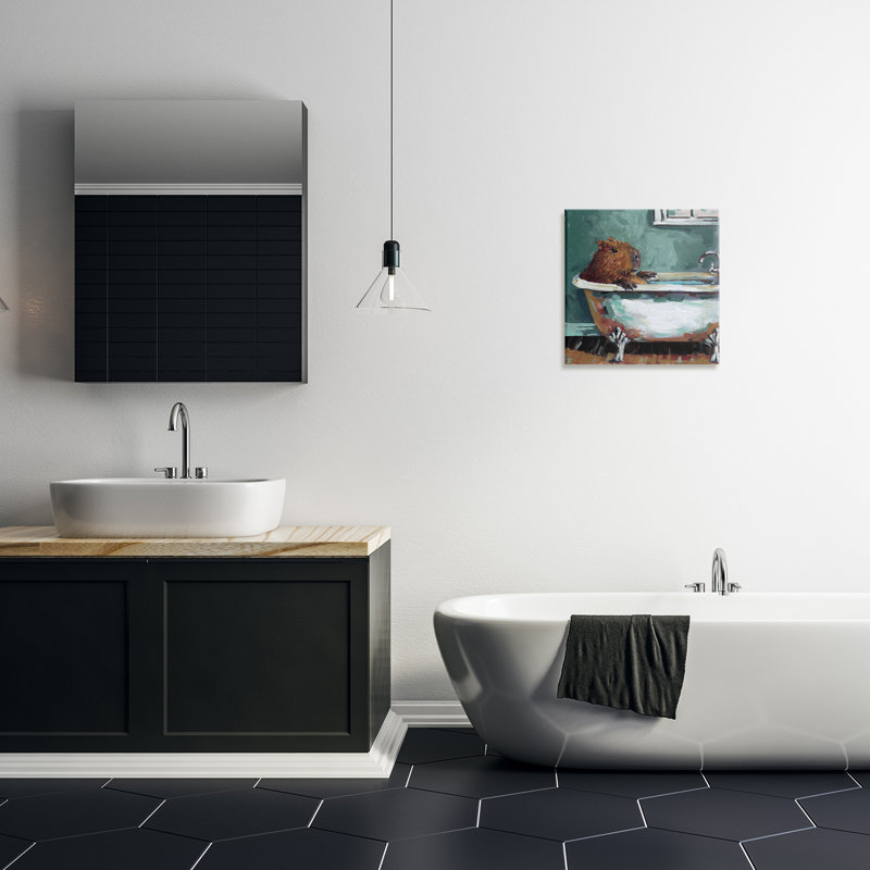 Capybara en toile de bain moussant, design par Studio Bautista, H 17 po x l 17 po
