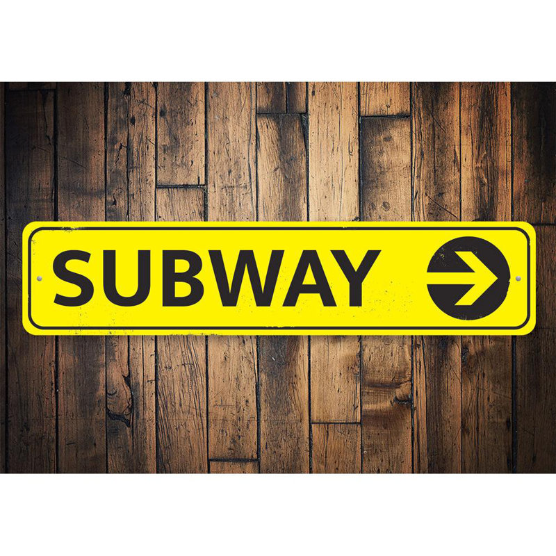 Enseigne personnalisée en aluminium Subway, H 4 po x l 18 po x P 0,04 po