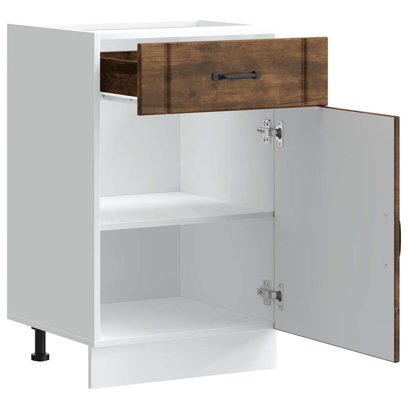 Kitchen Base Cabinet Lucca Engineered Wood, Smoked Oak