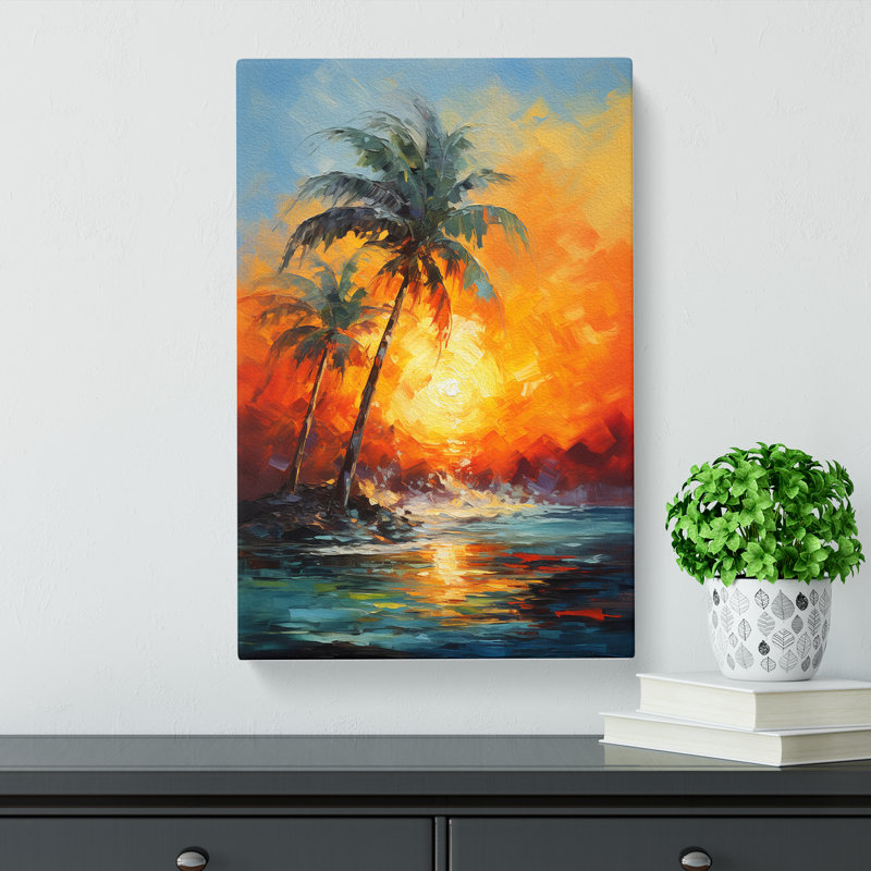 Palm Tree Expressionism No.2 - Wrapped Canvas, 60cm H x 40cm W x 3cm D