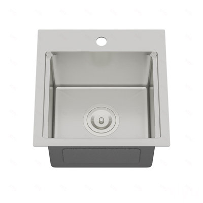 15 Inch Drop in Kitchen Sink - 15 " x 15" x 9" Kitchen Sink Stainless Steel 16 Gauge Workstation Sink Drop-in Topmount Single Bowl Kitchen Sink