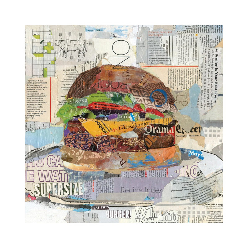 Eat This Burger by Jamie Pavlich-Walker - Print on Canvas, 66.04cm H x 66.04cm W x 3.81cm D, Wrapped Canvas