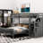 Loft Bed In Gray With Build, Long-Lasting Performance Twin Over Full Bunk Bed, Construction-473843777