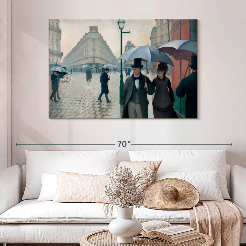 Harpa Paris Street Rainy Day 1877, H 32 po x l 48 po