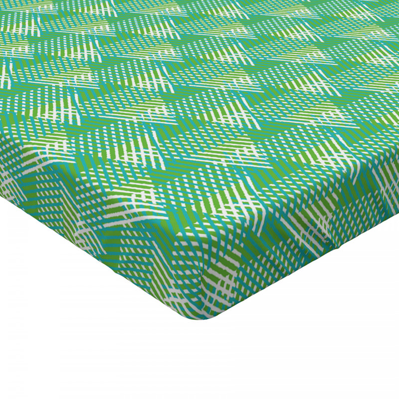 Microfiber Geometric Fitted Sheet, Twin Fitted Sheet