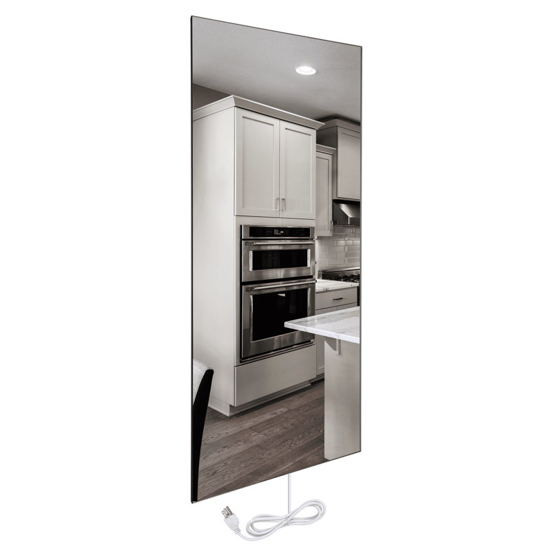 Ember Mirror Wall Mounted Radiant Panel Heater 47"x24", 800 Watts, Dual Connection