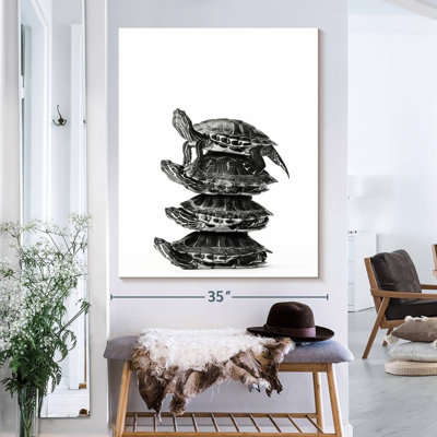 «Stacked Four Turtles», reproduction sur toile tendue
