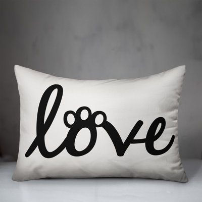  Love Paw Print Lumbar Pillow