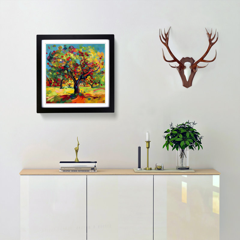 Apple Tree Fauvism - Framed Print, Black