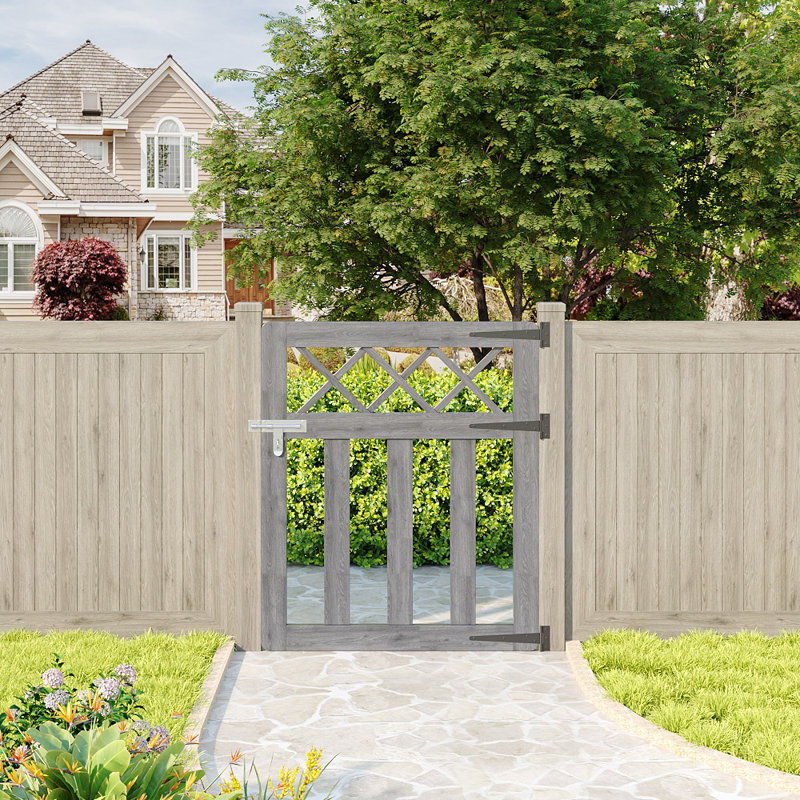 Towanna Gate Fencing with 1 Panel(s) Included, Grey, 7.6 ft. H x 6.4 ft. W
