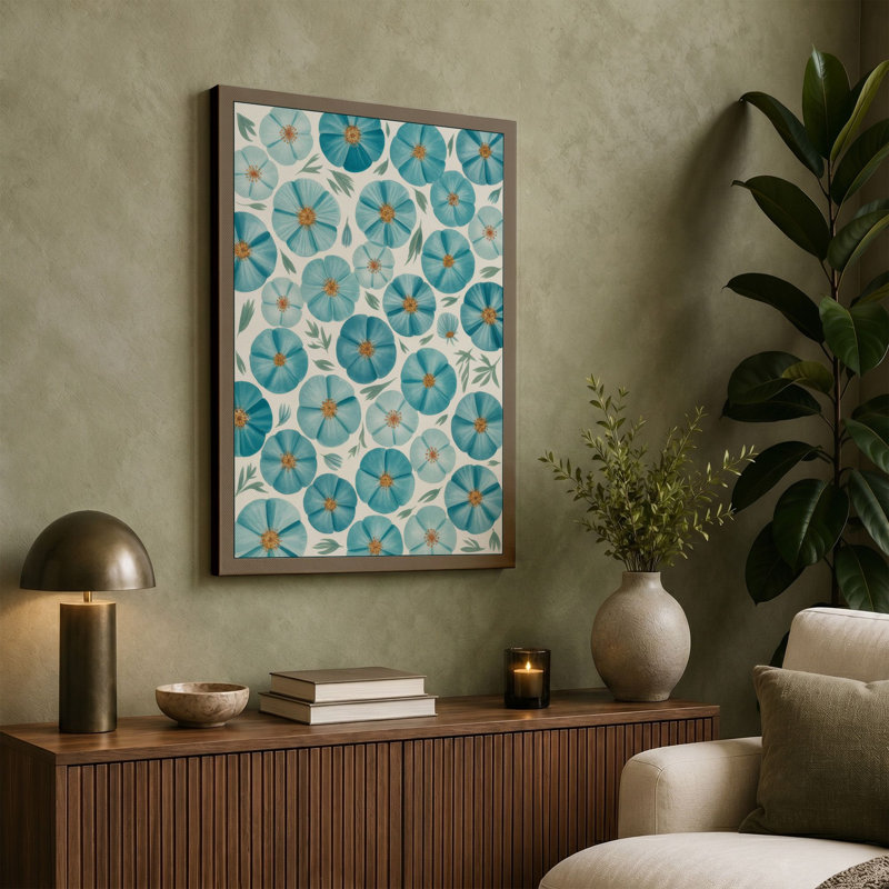 Medallion Pattern Geometric - Wrapped Canvas, 36x24 - 91.4 x 61.0 cm, Terracotta Border