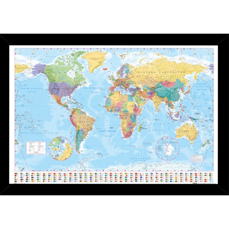 US Flag World Map On Newspaper Art: Canvas Prints, Frames & Posters