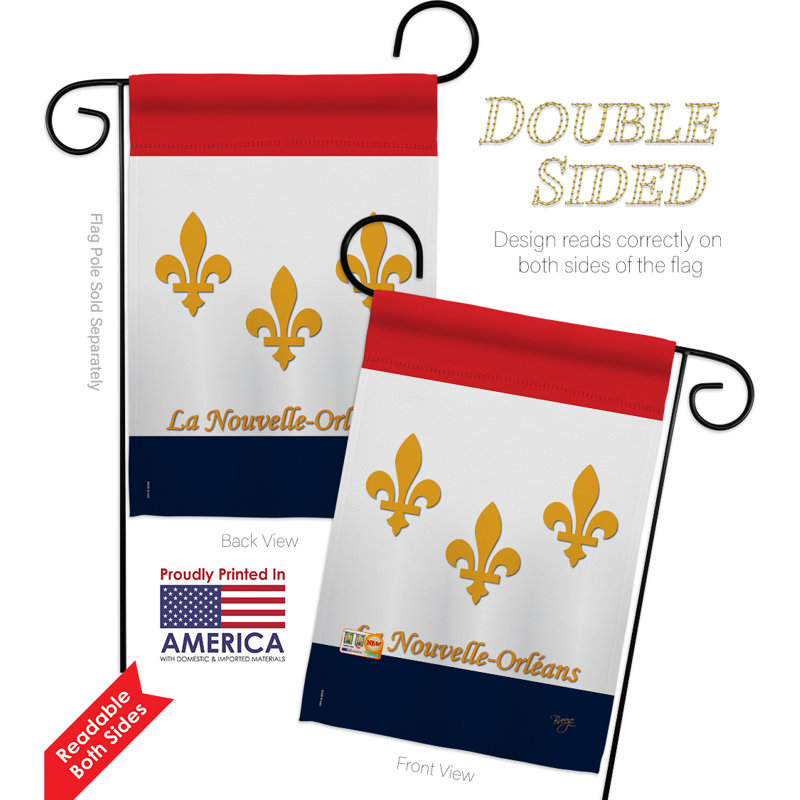 Polyester de 2 côtés en polyester 19 po de la nouvelle-orléans drapeau de jardin