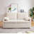 65'' Corduroy Upholstered Sofa, 3-In-1 Adjustable Sleeper Sofa Bed with 2 Pillows and Side Pockets-1974643590