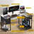 L-shape Gaming Desk, Carbon Fibre Computer Desk with Monitor Arm, Gaming Table for Home Office Desks, Easy To Assembly-1572258413-1572258414