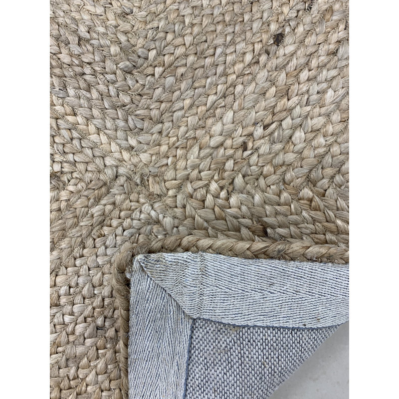 Tapis beige tressé à la main Kennon, Rectangle 8 pi x 10 pi