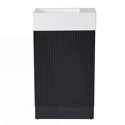 Meuble-lavabo de salle de bain avec lavabo, meuble-lavabo de salle de bain avec tablette à deux niveaux, orientation gauche ou droite