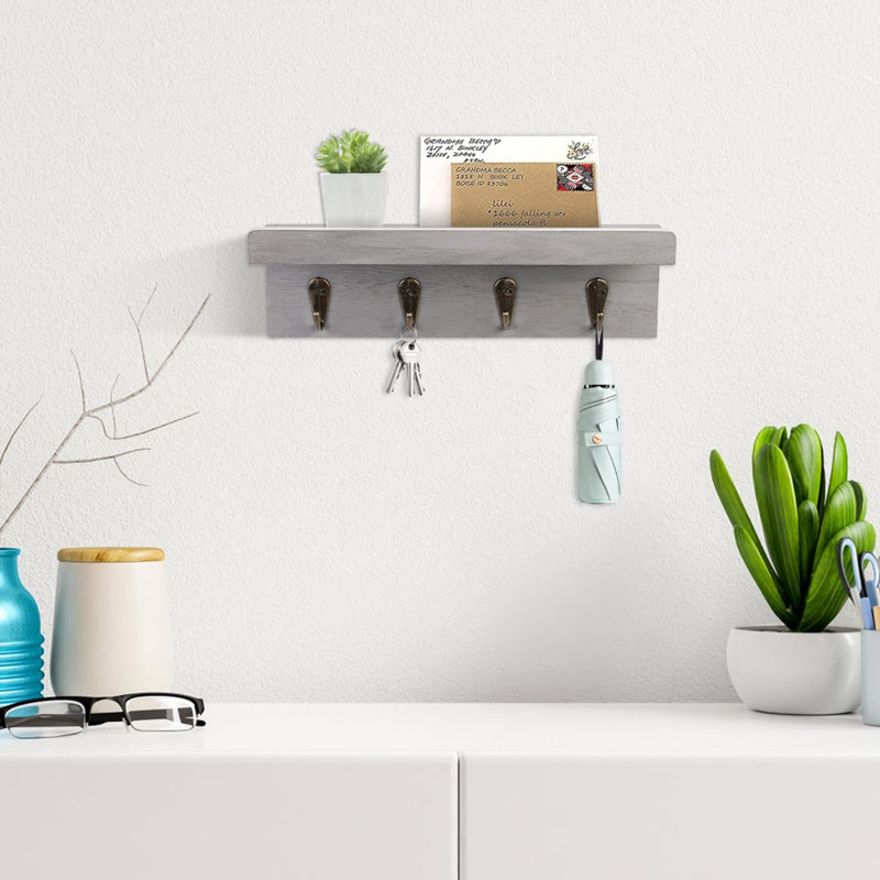 Patoma Manufactured Wood Wall Organizer, Grey