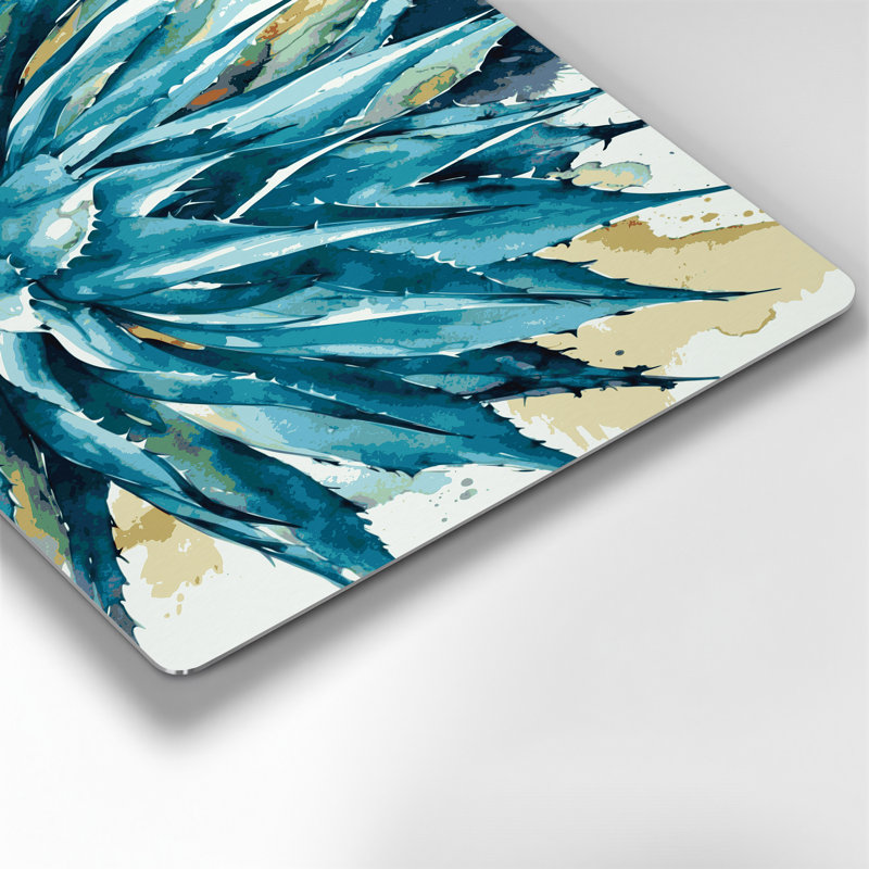 «Southwestern Plants Agave Plant 151», art mural en métal bleu
