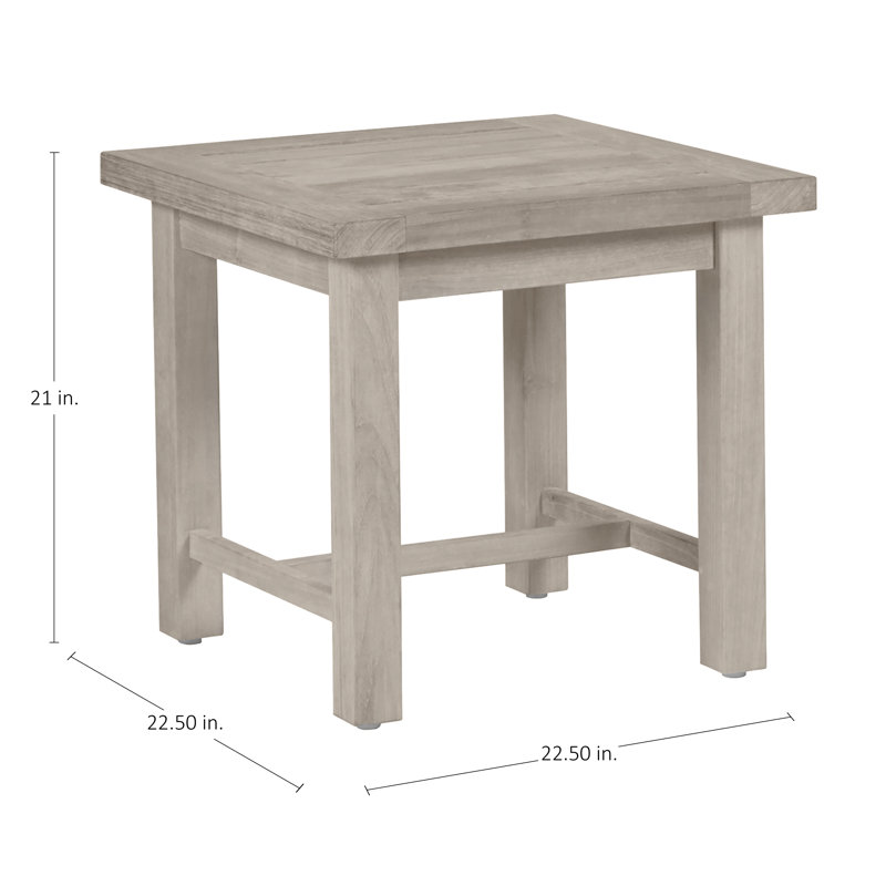 Club Teak Outdoor Side Table, Oyster Teak