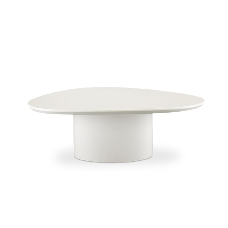 Eden Solid Wood Coffee Table, Ivory White Lacquer