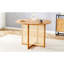 Table ronde en bois massif de noyer chinois rétro, table simple en imitation rotin moderne, table en bois-1515754379