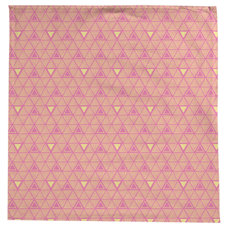 Classic Hand Drawn Triangles Tablecloth, Pink/Yellow